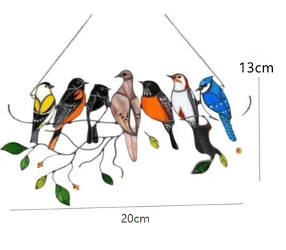 The Best Gift-Birds Stained Window Panel Hangings