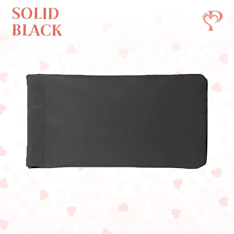 Pouchic – Snap Closure Leather Organizer Pouch Slim / Black